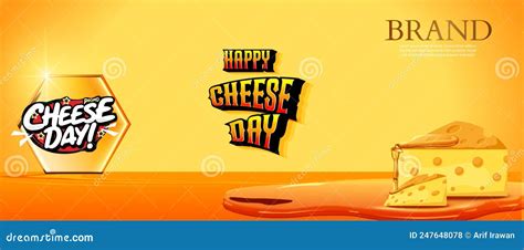 National Cheese Day Poster Illustration Or Cheese Day Background 4 June Stock Vector