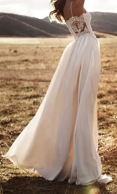 Chiffon Beach Wedding Dresses 2016 New Casual Style Backless Boho