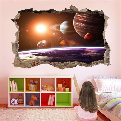 Planets Space Wall Sticker Mural Decal Print Art Astronomy Etsy