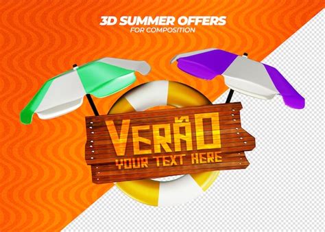 D Render Label Ofertas De Verano Para Composici N Verao En Brasil