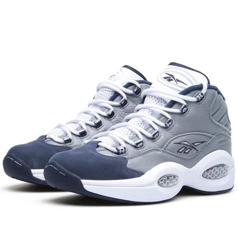 Reebok Question Mid ( Flat Grey, Athletic Navy & Wh)