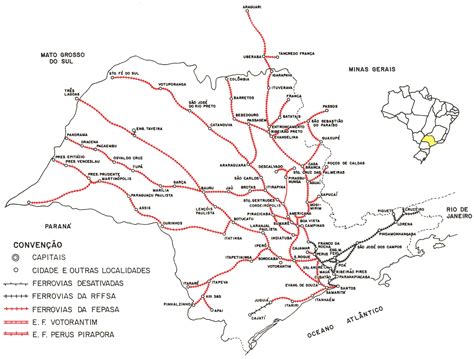 Mapa Da Fepasa Ferrovias Paulistas Em 1984