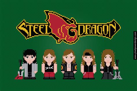 Steel Dragon Band Members from Rock Star Cross-Stitch Pattern