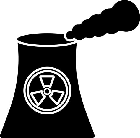 Black and White nuclear power icon in flat style. 24253038 Vector Art ...