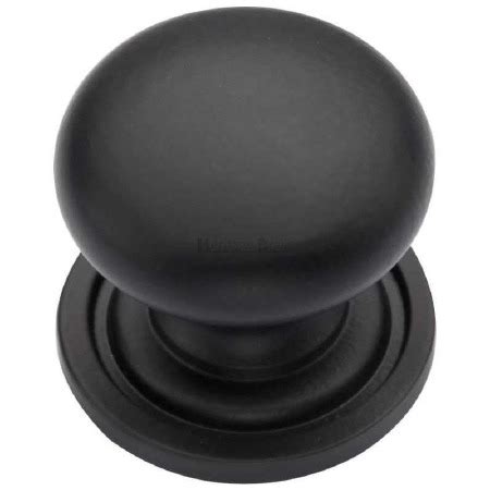 Heritage Victorian Cabinet Knob C Mm Matt Black Broughtons