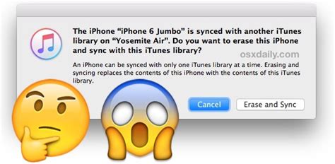 Understanding Iphone Is Synced With Another Itunes Library Do You