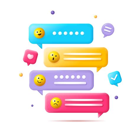 Bulle De Dialogue 3d Avec Des Signes D Emoji Mis En Style De Dessin