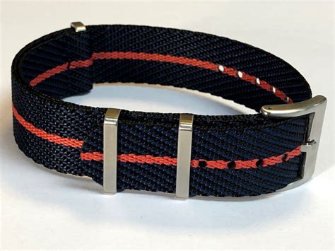 Fabric Strap Nato Watch Strap Black Blue Red Single Stripe Made