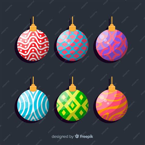 Free Vector Flat Design Christmas Balls Set