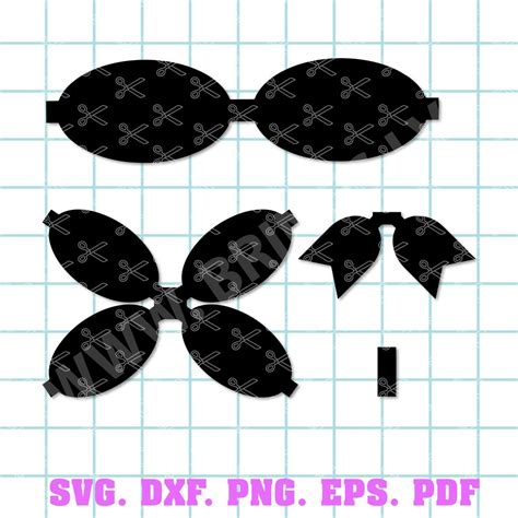 Hair Bow Template Svg Dxf Png Pdf Eps Cut Files