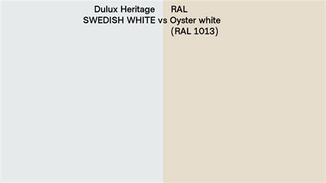 Dulux Heritage SWEDISH WHITE Vs RAL Oyster White RAL 1013 Side By