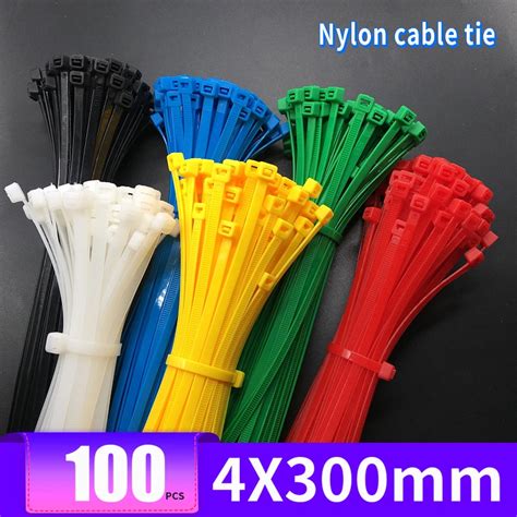 Xingo Cable Zip Ties Self Locking 4x300mm Loop Wrap Colored Cable Nylon