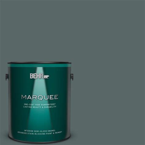 BEHR MARQUEE 1 gal. #N440-6 Brooklyn One-Coat Hide Semi-Gloss Enamel ...