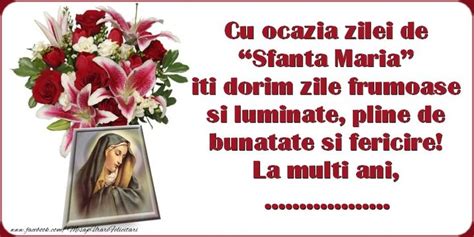 Felicitari Personalizate De Sfanta Maria Cu Ocazia Zilei De Sfanta