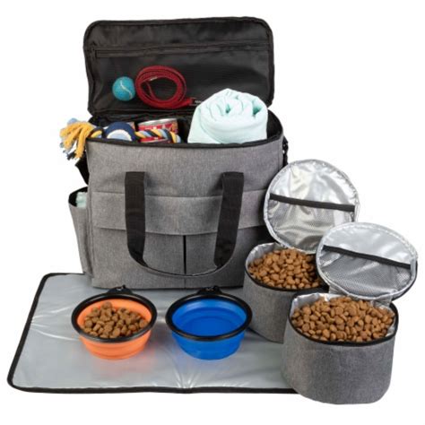 Dog Travel Bag Case Food Water Bowls and Pocket Organizer, 1 unit - Kroger