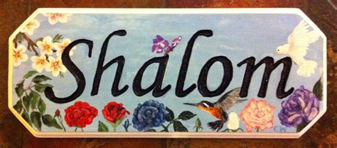 SHALOM - PEACE | Hand painted, Custom sign, Garden art