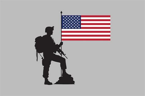 Premium Vector | American soldier with American flag American soldier American flag usa united ...