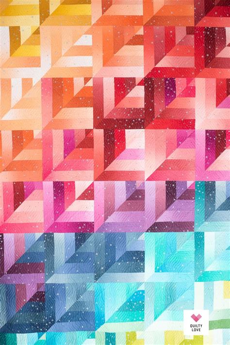 Rainbow Ombre Lucky Log Cabins Quilt Quilty Love Log Cabin Quilt