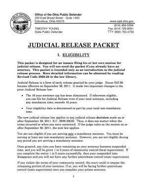 JUDICIAL RELEASE PACKET Fill Online Printable Fillable Blank PDFfiller