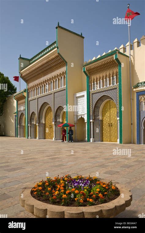 royal palace gates fez morocco stock photo alamy