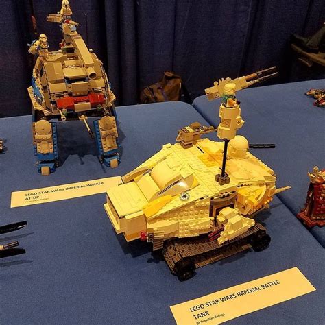 MOC LEGO Star Wars Imperial Walker AT-DP and Imperial battle tank at Brickuniverse 2017. # ...