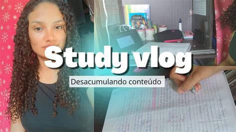 Study Vlog desacumulando matéria estudos pesquisa e YouTube