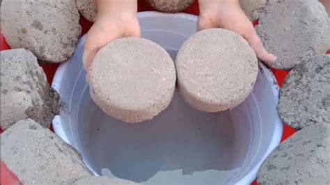 Super Soft Pure Sand Cement Crumble Dipping In Water Satisfying