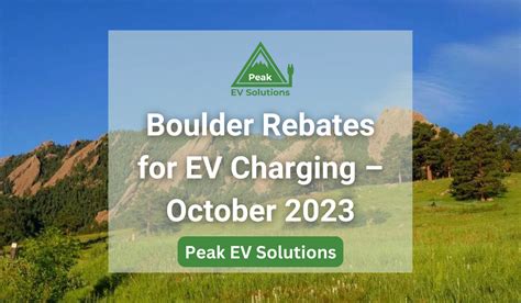 Boulder Rebates For EV Charging October | Peak EV Solutions