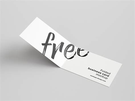 Free folded business card mockup on Behance