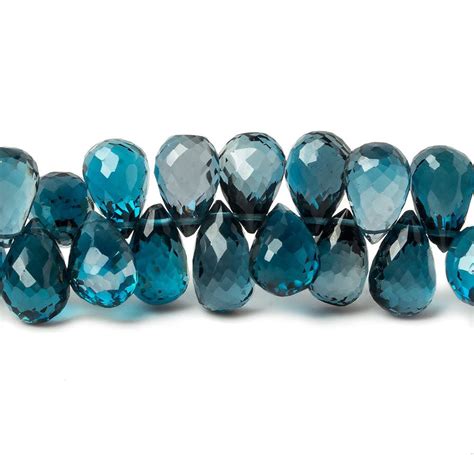 London Blue Topaz Faceted Teardrop Briolette Beads November Etsy