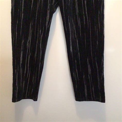 Cordelia St Womens Pants Size 10 Black White Corduroy Elastic Waist Tie Pocket Ebay