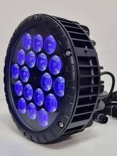 6 Refletor Par 64 Slim 18 Leds 18w Rgbwa uv Ip65 Prova Dágua