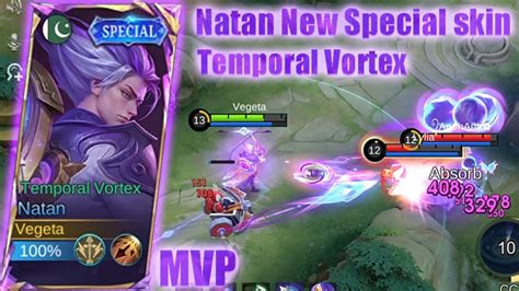 Natan New Special Skin Temporal Vortex Full Gameplay Natan Vs Hanabi