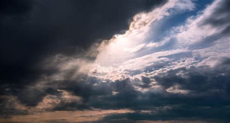 Blue Sky with Storm Textured Clouds Stock Image - Image of blur ...