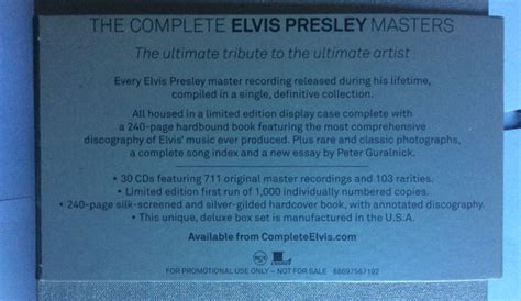 The Complete Elvis Presley Masters By Elvis Presley 2010 Cd Box Legacy Cdandlp Ref2408629502