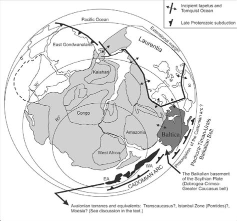 Plate Tectonic Reconstruction For The Late Precambrian Ma From