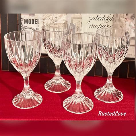 Wine Glasses Mikasa Wine Glass Crystal Glasses Vintage Mikasa Glassware Set Elegant