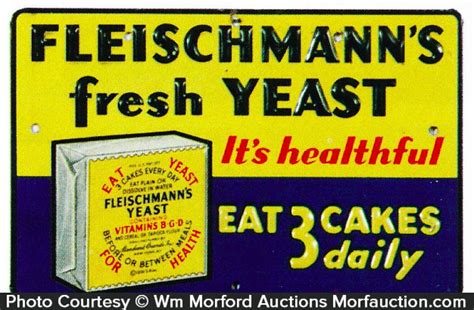 Fleischmanns Fresh Yeast Sign • Antique Advertising