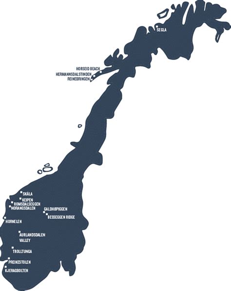 Download Norway Adventure Destinations Map