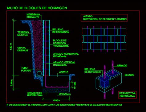 Detalles Constructivos De Muros En DWG 129 09 KB Librería CAD