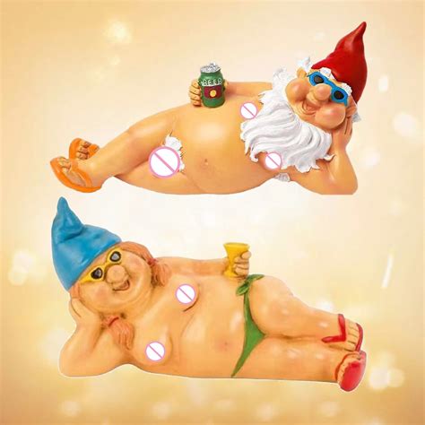 Tuin Micro Naked Gnome Standbeeld Outdoor Decorati Vicedeal