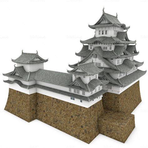 Himeji Jo Castle Tower Japanese Architecture 3d Model