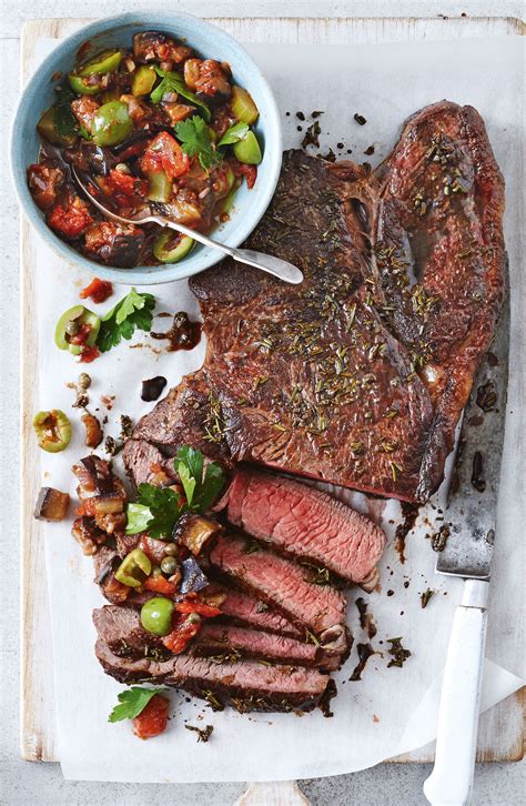 Balsamic Glazed Steak With Caponata Recipe Caponata Balsamic Glaze