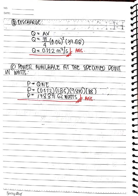 Solution Bernoulli S Energy Theorem Sample Problems Studypool