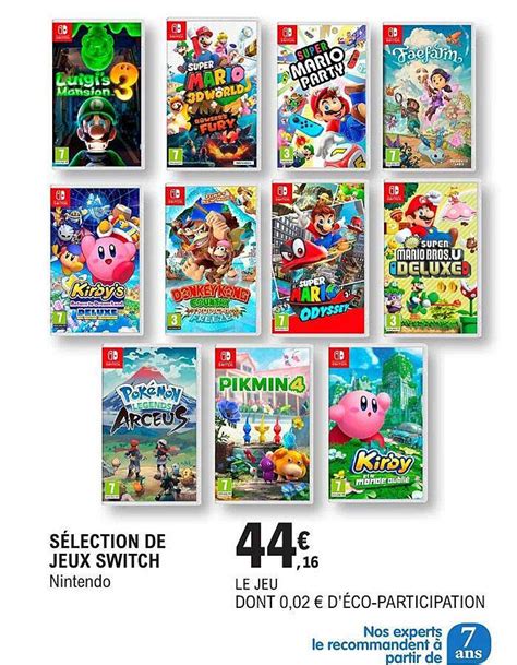 Promo S Lection De Jeux Switch Chez E Leclerc Espace Culturel