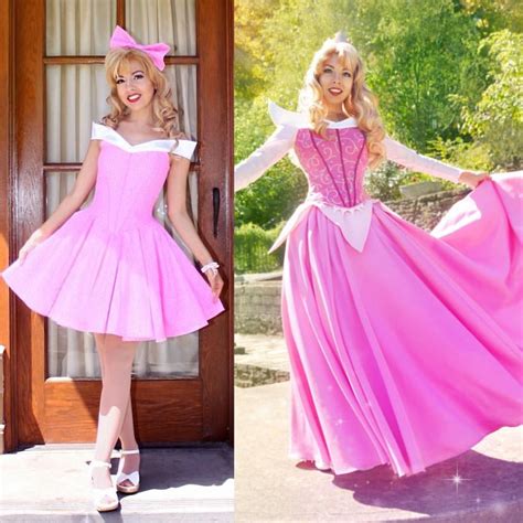 Side By Side Of My Aurora Dapper Day Dress From Yesterday And My Aurora Cosplay Disney Bound