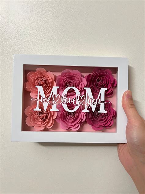 Flower Shadow Box Mothers Day T Etsy