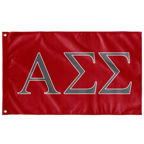 Alpha Sigma Sigma Fraternity Flag Red Silver Grey And White Designergreek2