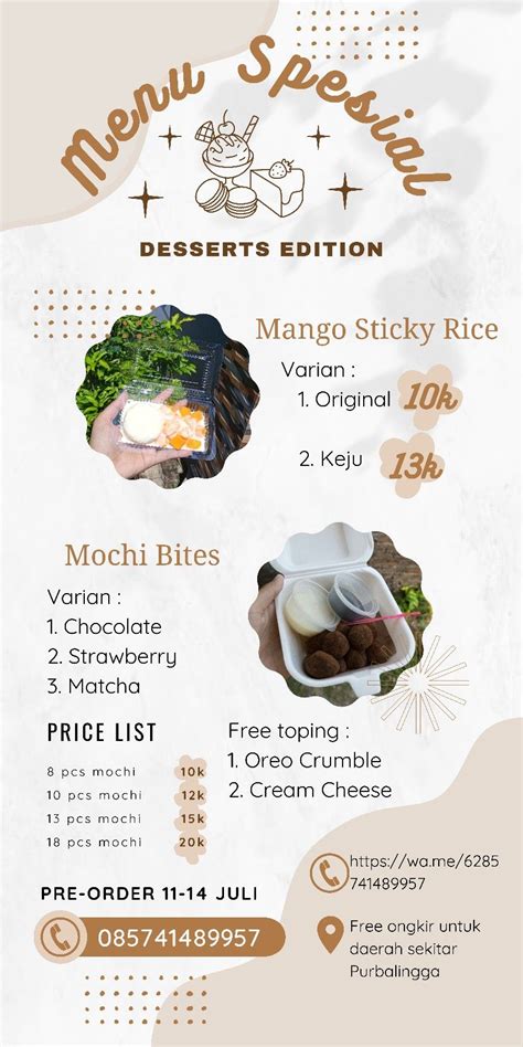 Pin Oleh Alvianny Anny Di Mochi Ide Makanan Makanan Penutup Simpel Desain Menu