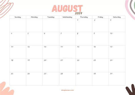 Cute August 2024 Calendars 5 PDF Printables